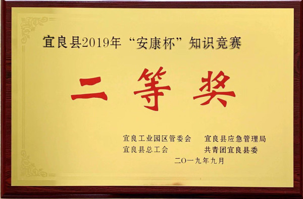 宜良8040威尼斯荣获宜良县2019年“安康杯”知识较量二等奖